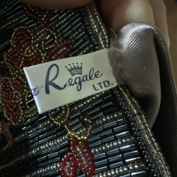 Regale Vintage Formal Floral Half Moon Circle Crossbody bag Satin Rope - Picture 9 of 16